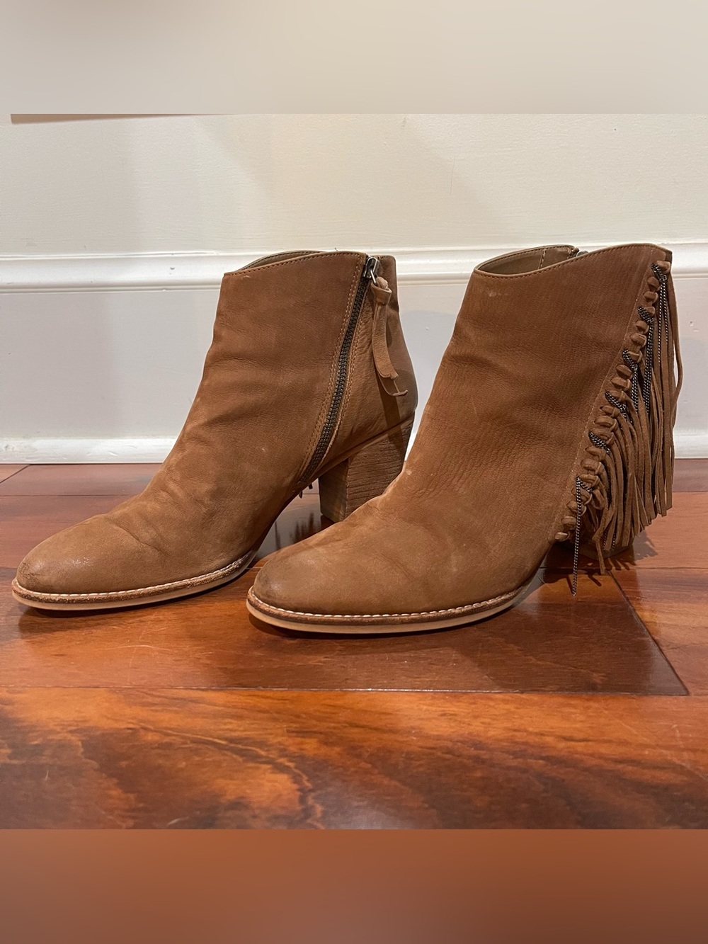 Dolce Vita Women's Brown Leather Ankle Booties with Side Zip